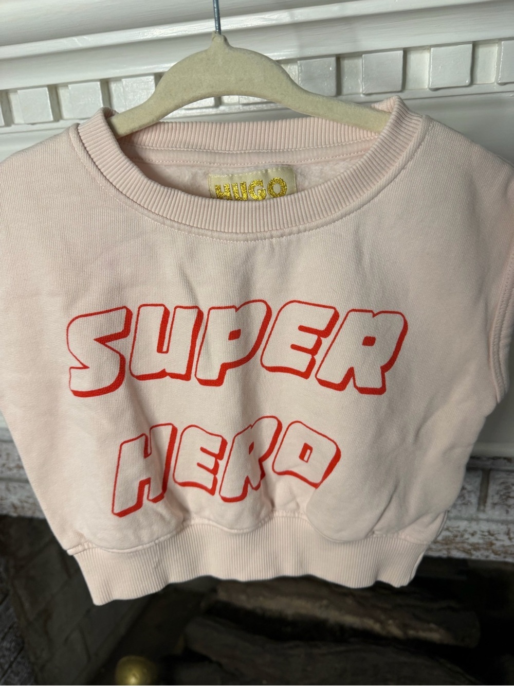 HUGO Pink Sweatshirt with Gold Glitter Logo